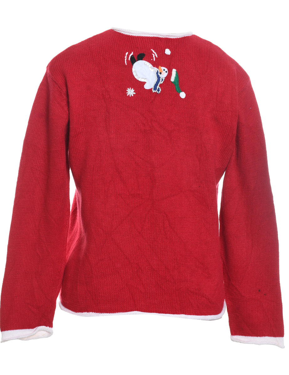 Snowman Christmas Cardigan - M