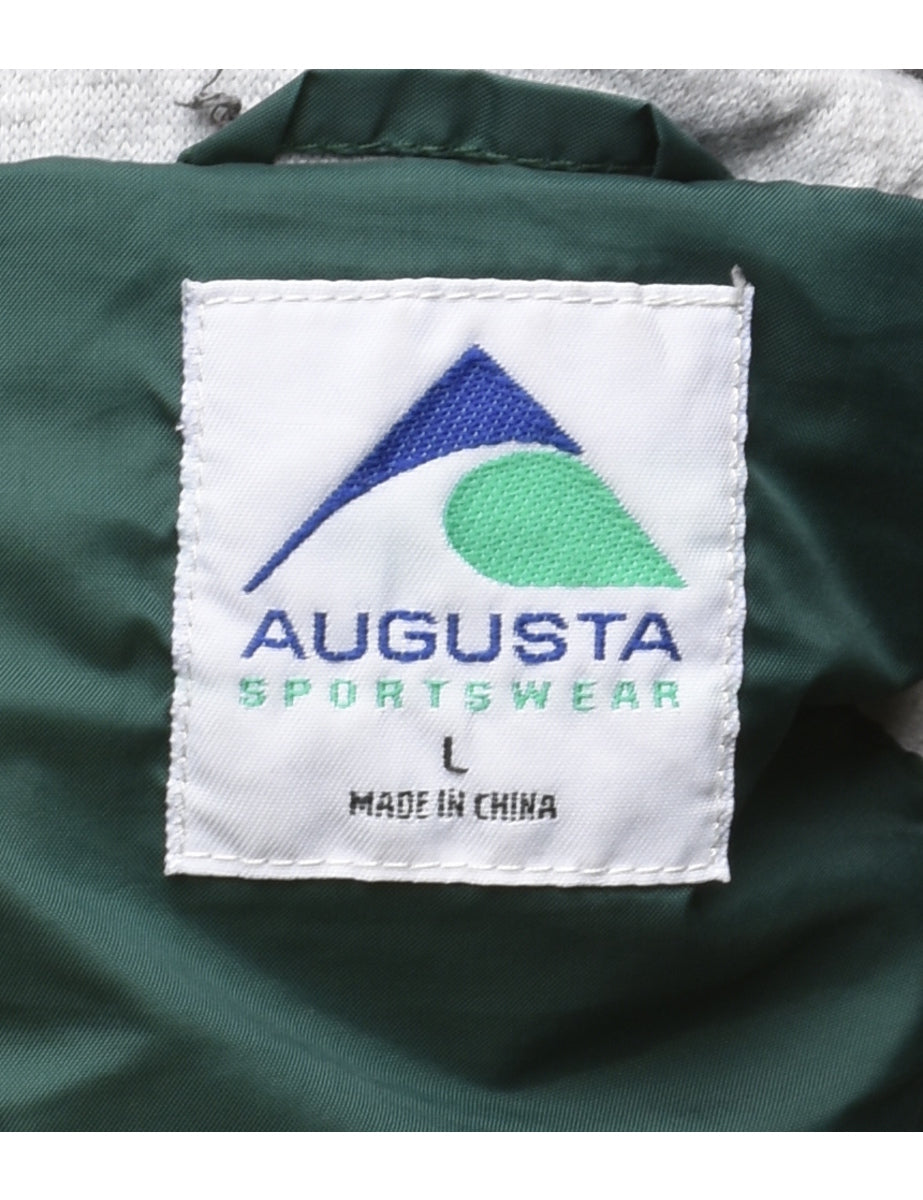 Oakvale Owls Embroidered Dark Green Nylon Jacket - L