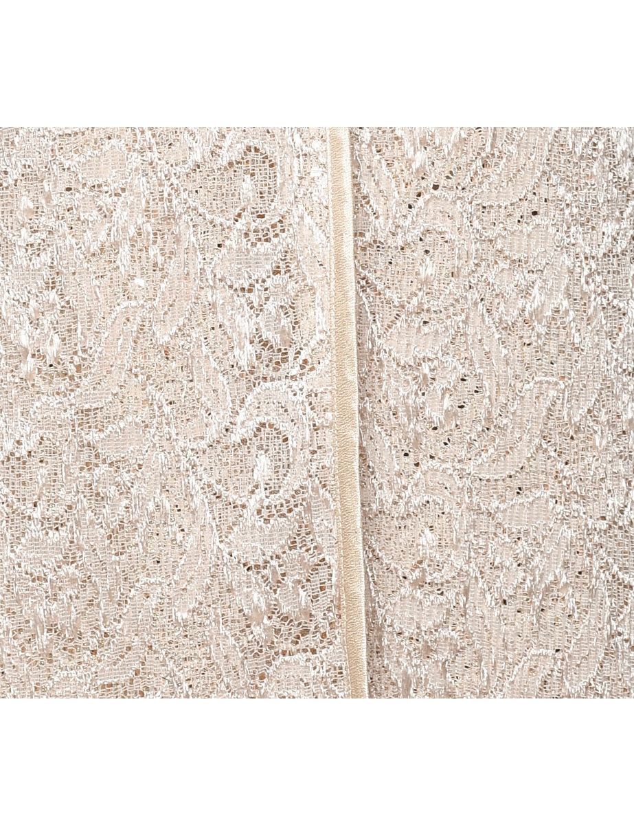 Beige Lace Evening Jacket - M