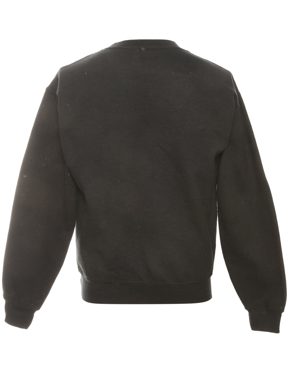 Black Gildan Printed Sweatshirt - M