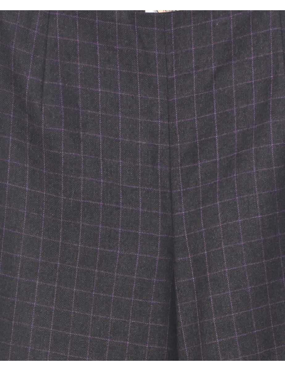Wool Checked Pattern Trousers - W29 L29