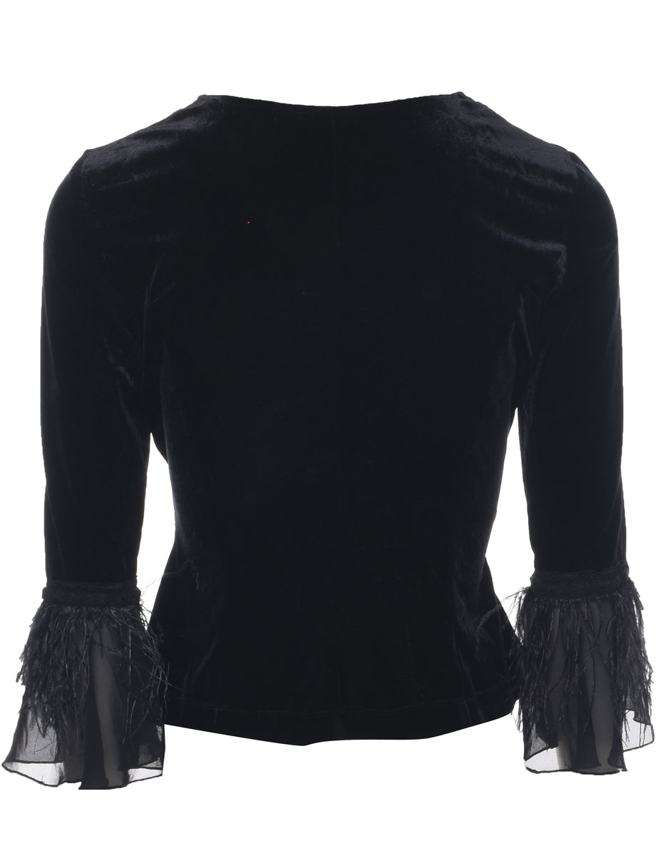 Velvet Fabric Evening Top - S