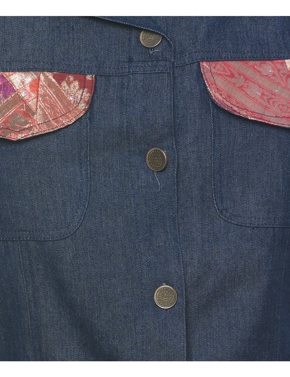 Indigo Denim Jacket Vest - S