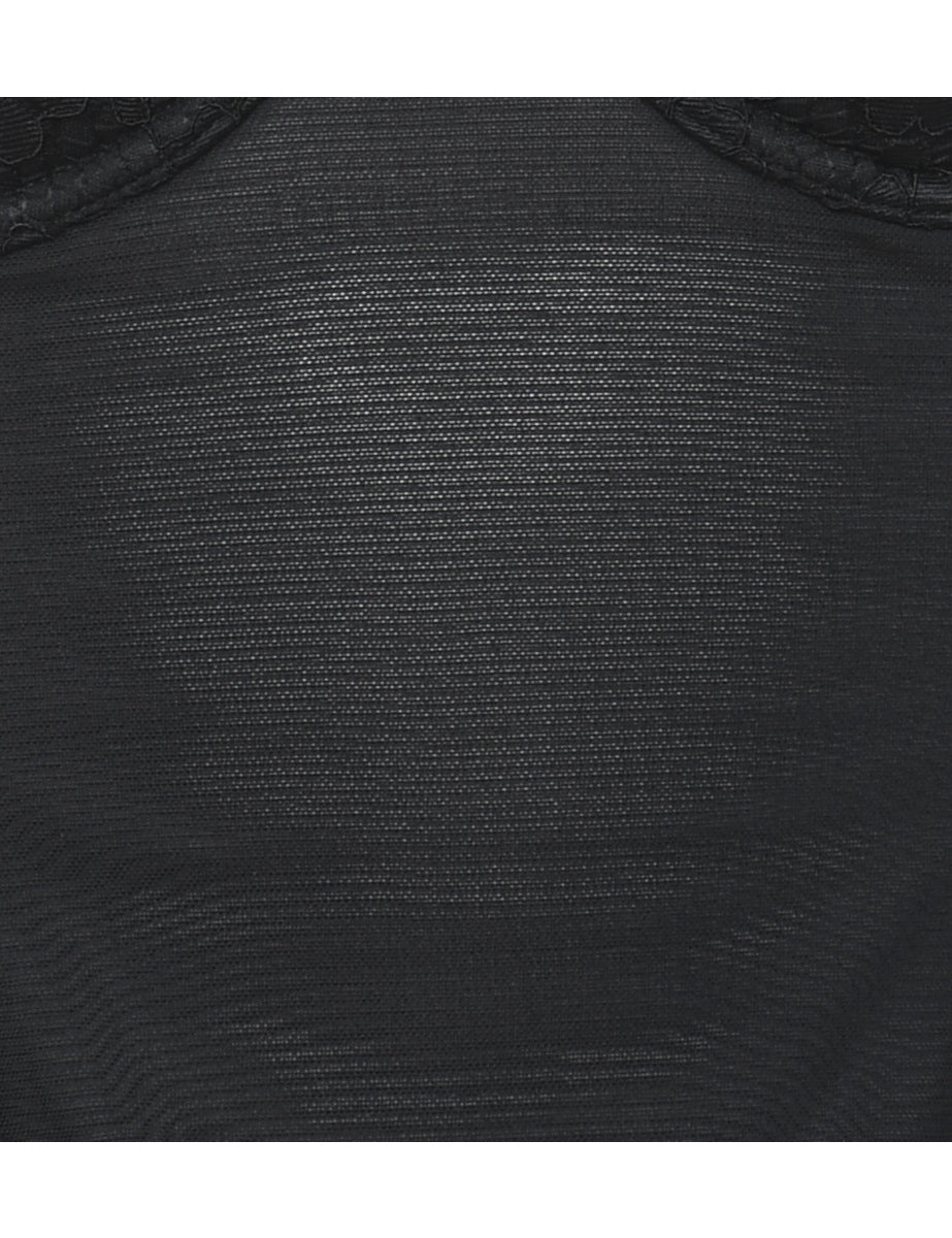 Sheer Black Bustier Top - S
