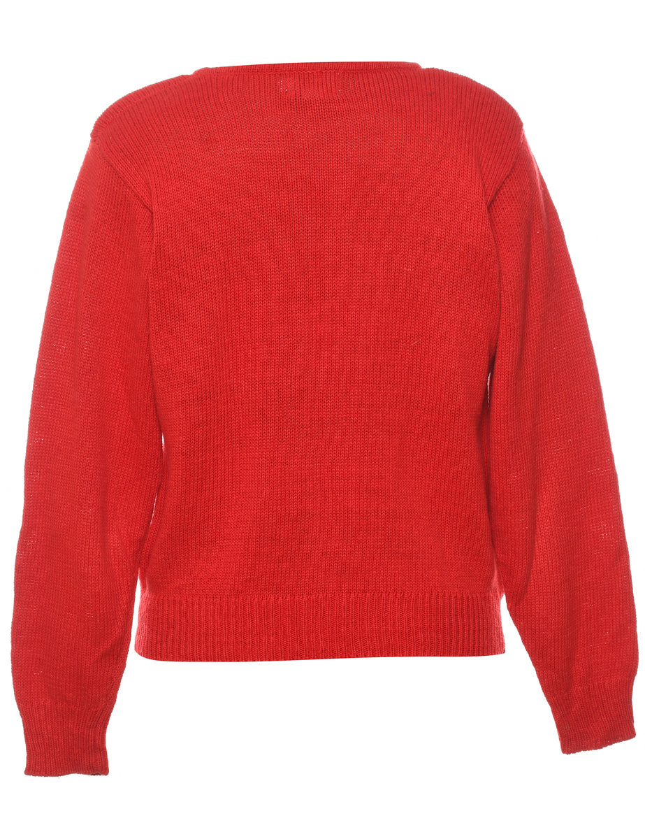 Festive Print Christmas Jumper - S
