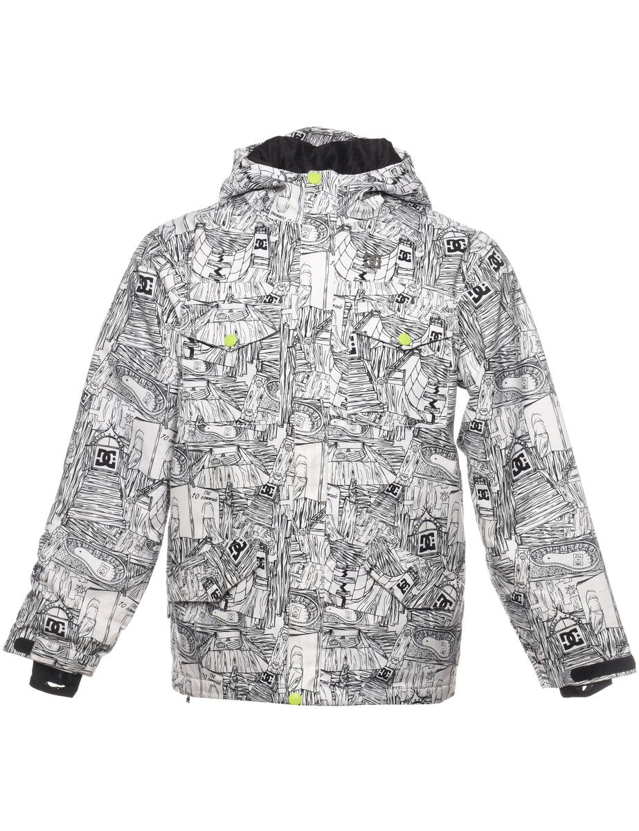 Patterned DG Black & White Mountaineering Jacket - L