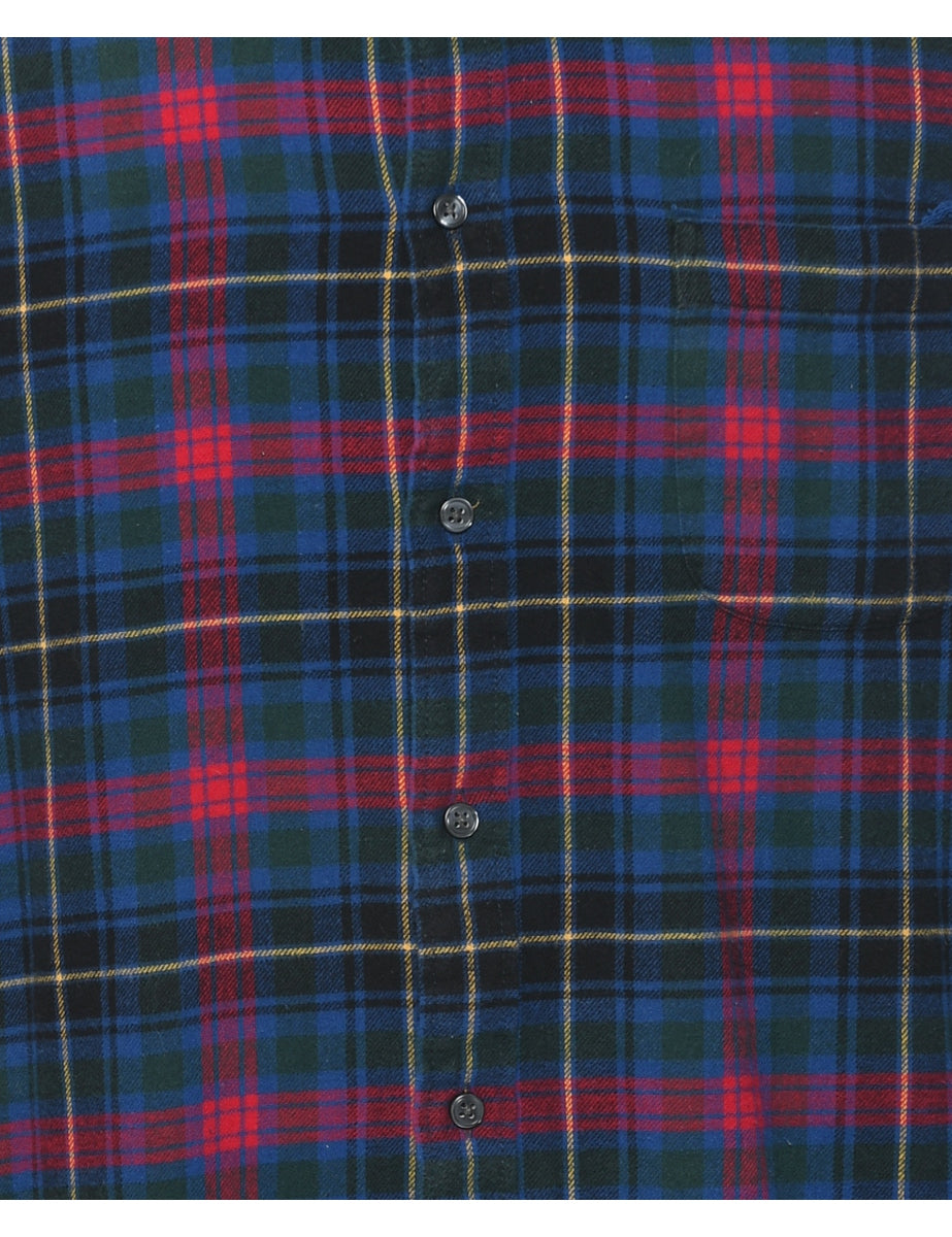 Long Sleeved Checked Shirt - L