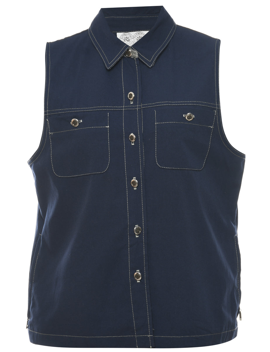 Button Front Waistcoat - L