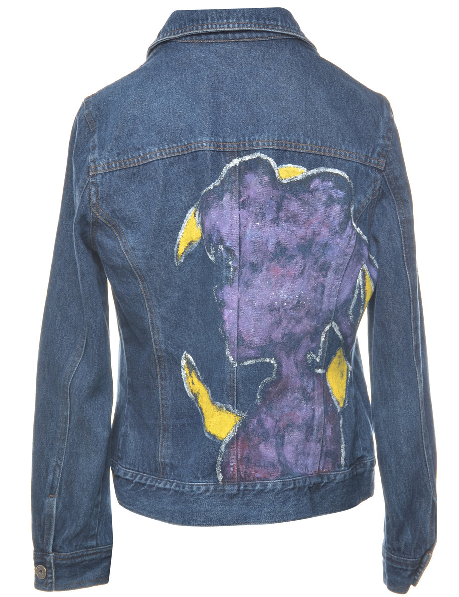 Button Front Denim Jacket - L