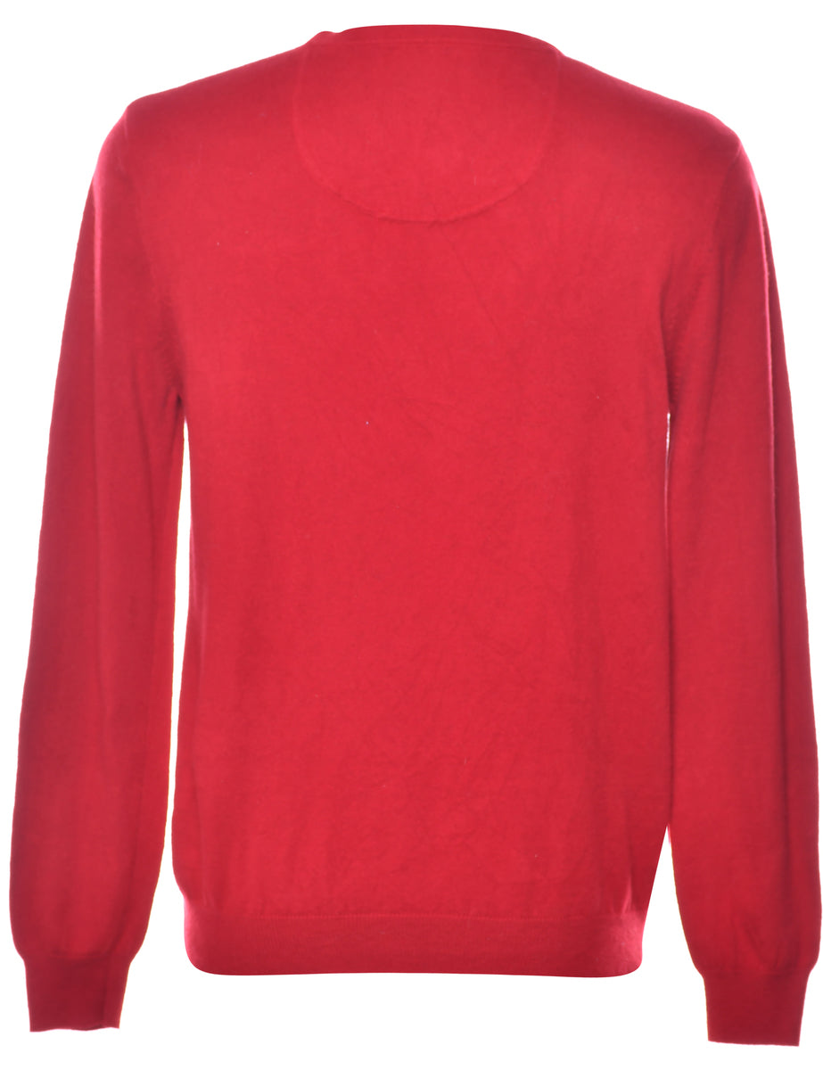 Red Long Sleeved Jumper - M