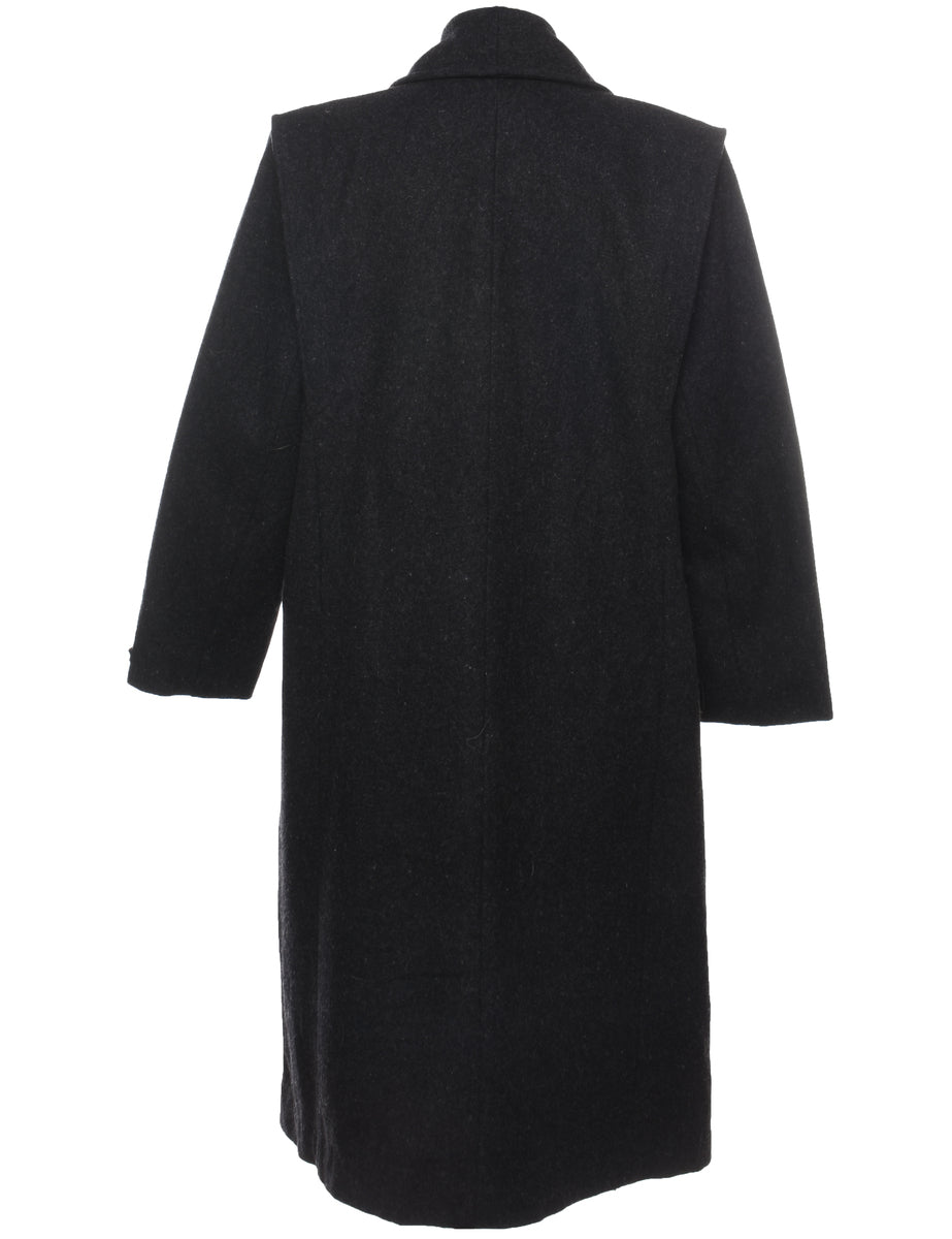 Black Wool Coat - L