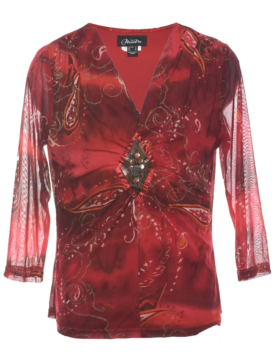 Paisley Evening Top - M