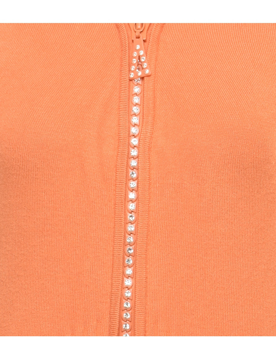 Cap Sleeved Orange Cardigan - S