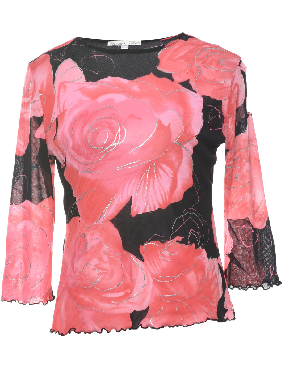 Floral Y2K Evening Top - L