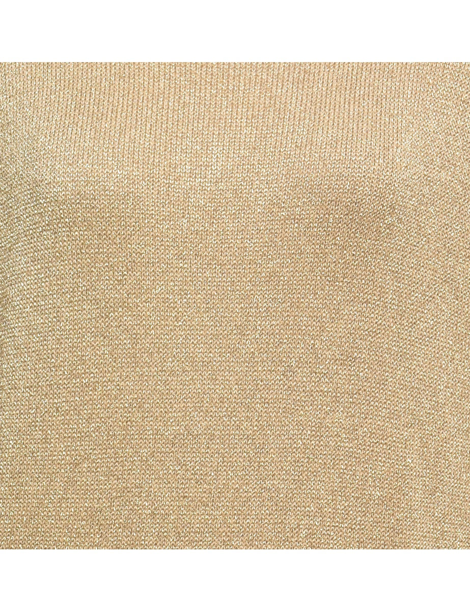 Lurex Thread Pattern Turtleneck Jumper - M