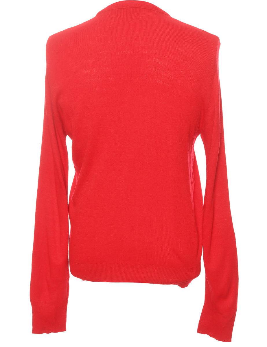 Fine Knit Red Jumper - XXL