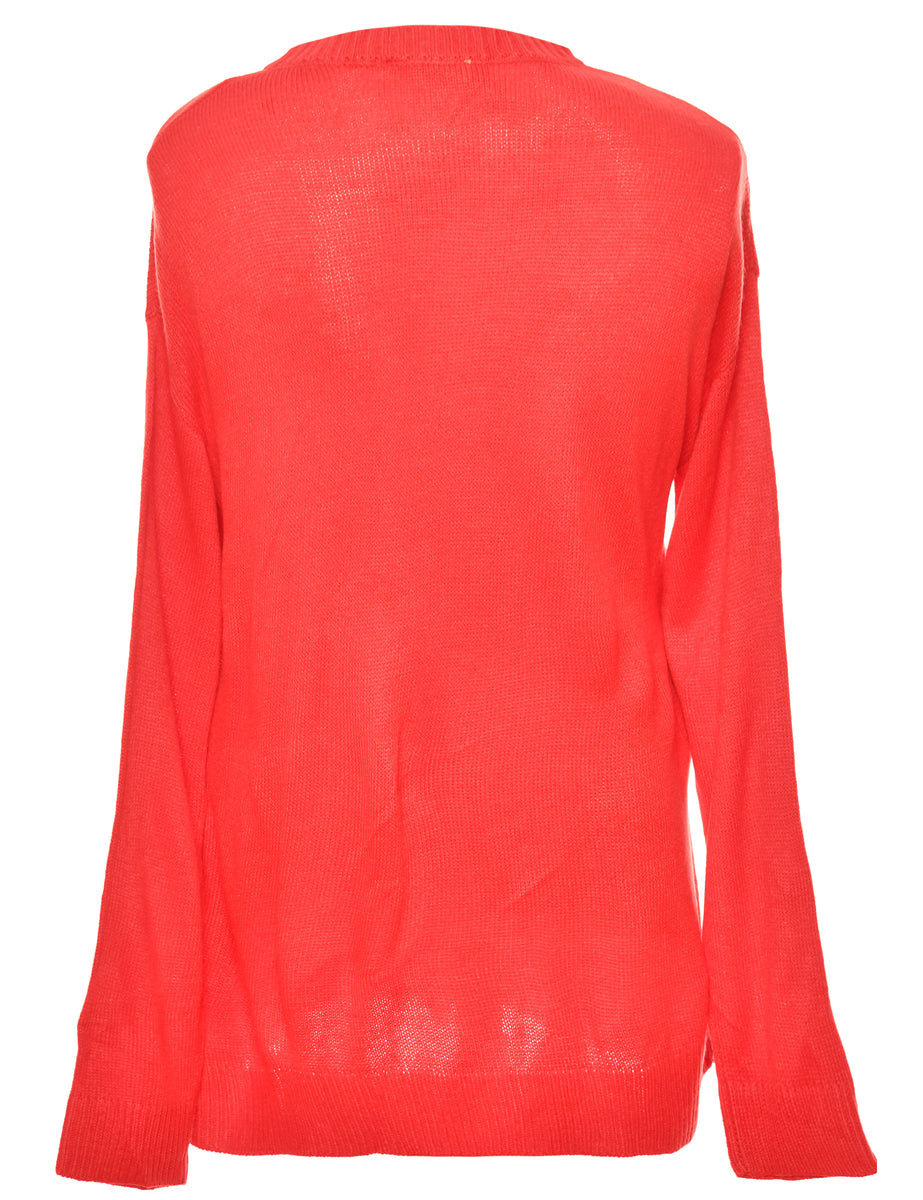 Red  Classic Christmas Jumper - L