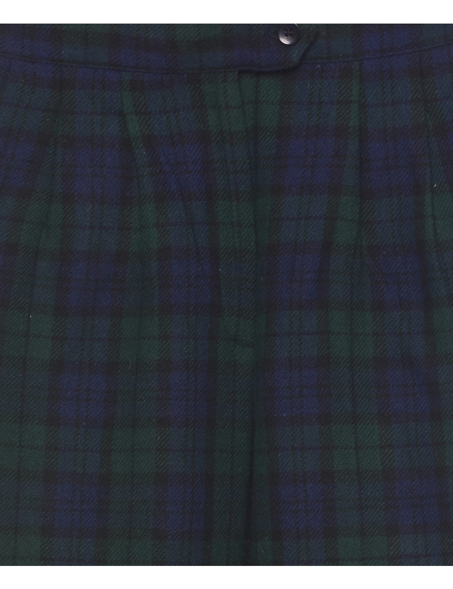 High Waist Tartan Trousers - W26 L28