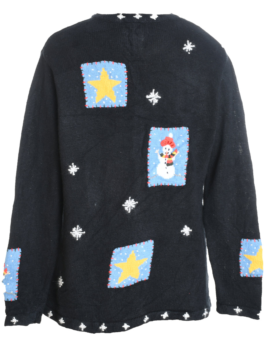 Snowman Christmas Cardigan - M