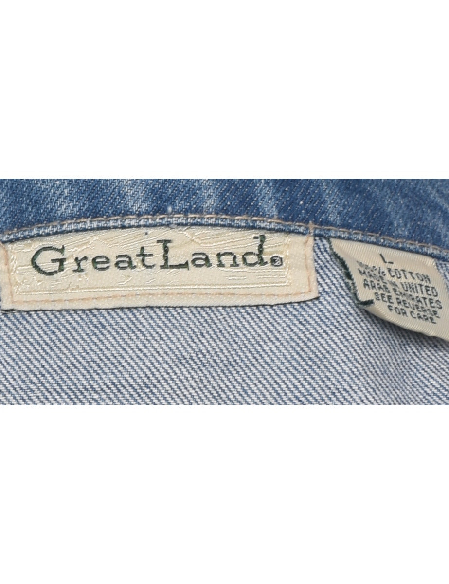 Medium Wash Denim Jacket Vest - L