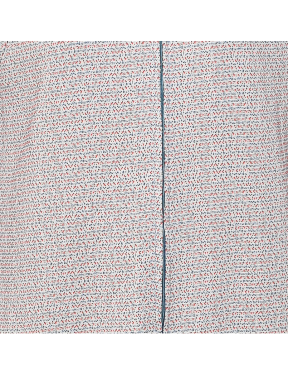 70's Collar Beige Dress - M