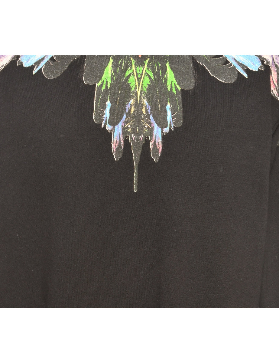 Black Printed Sweatshirt - L