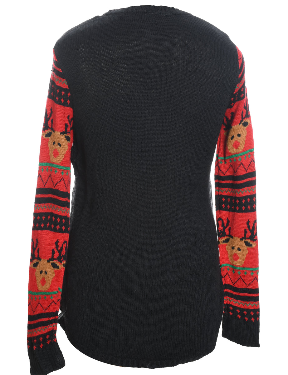 Reindeer Christmas Jumper - L