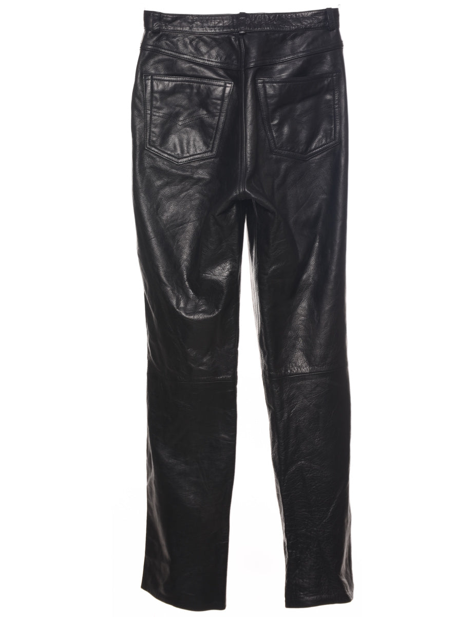 Black Leather Trousers - W28 L33