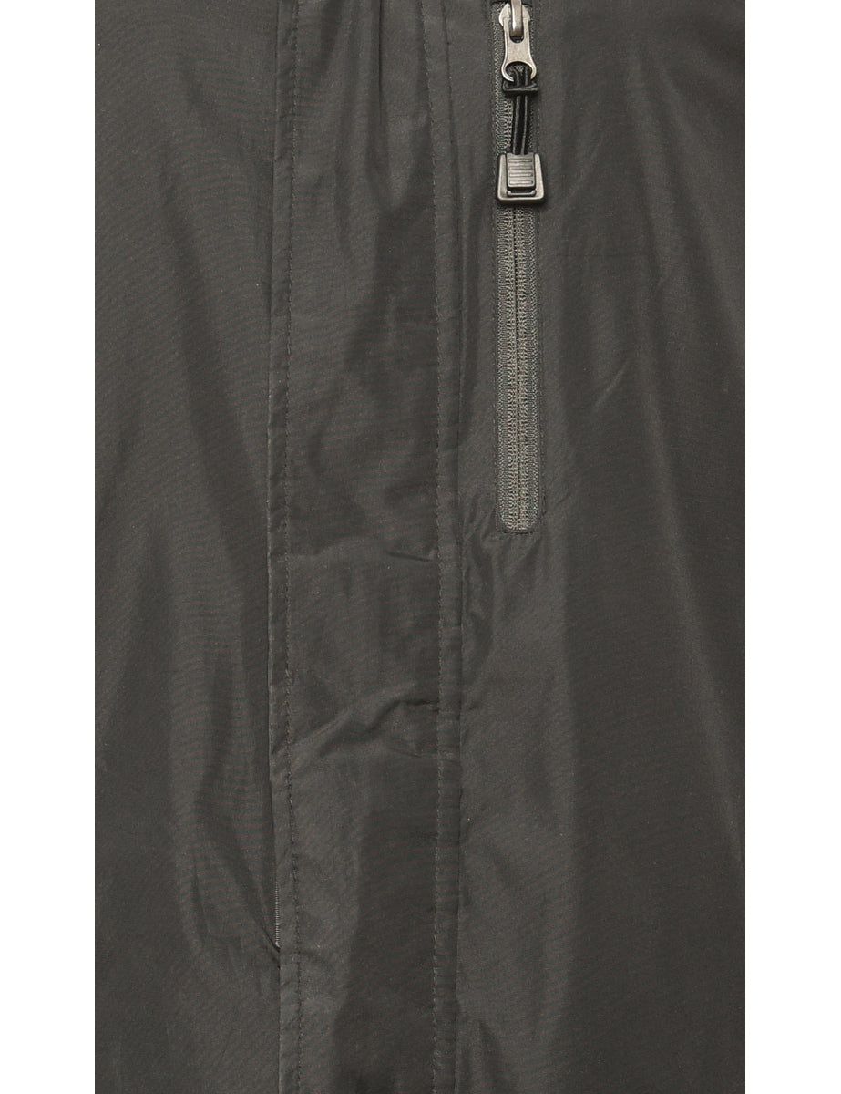 Black & Grey Contrasting Hooded Mountaineering Jacket - L