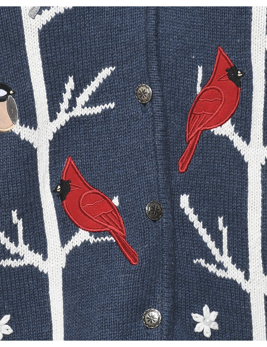 Blue Christmas Cardigan - M