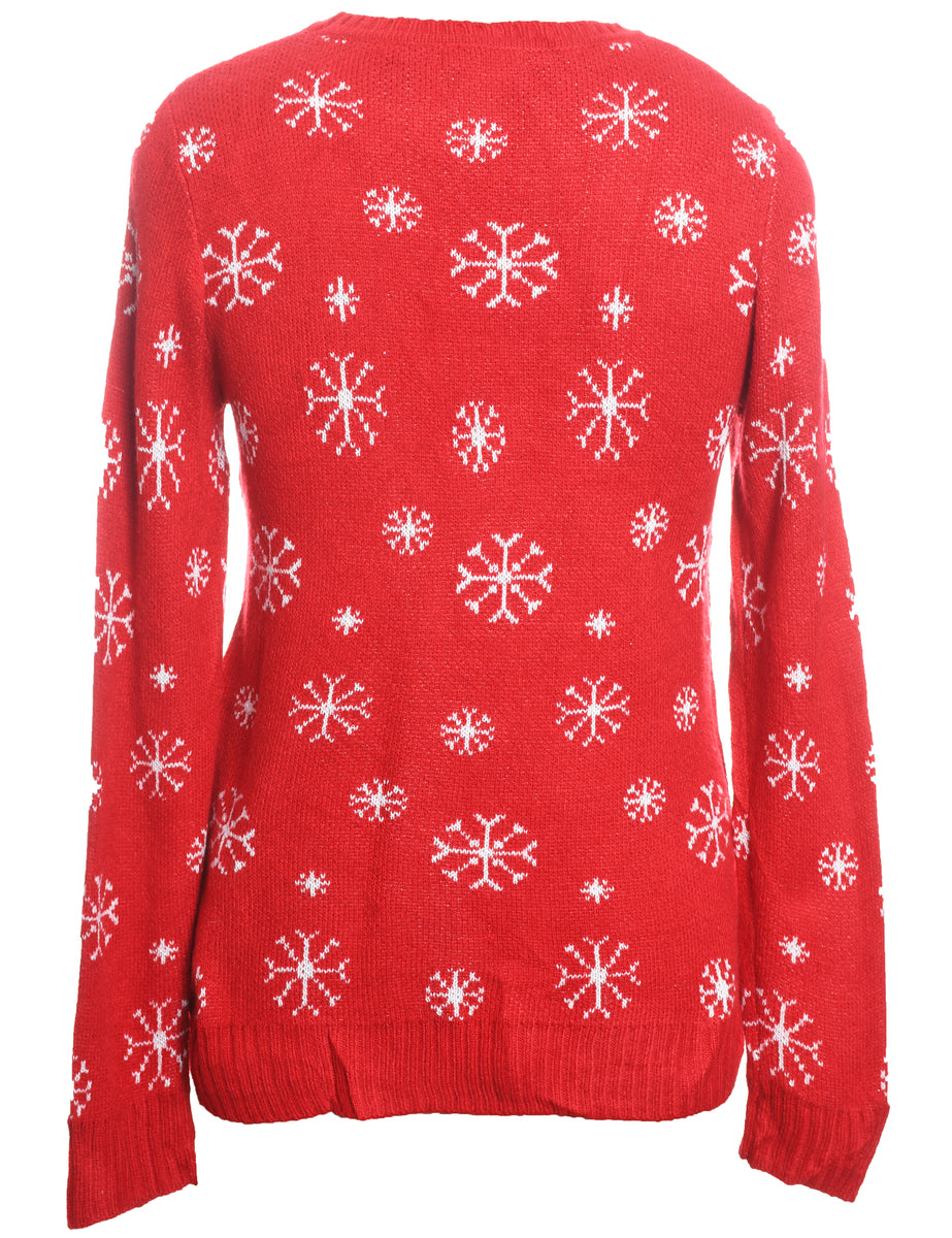 Christmas Tree Print Jumper - M
