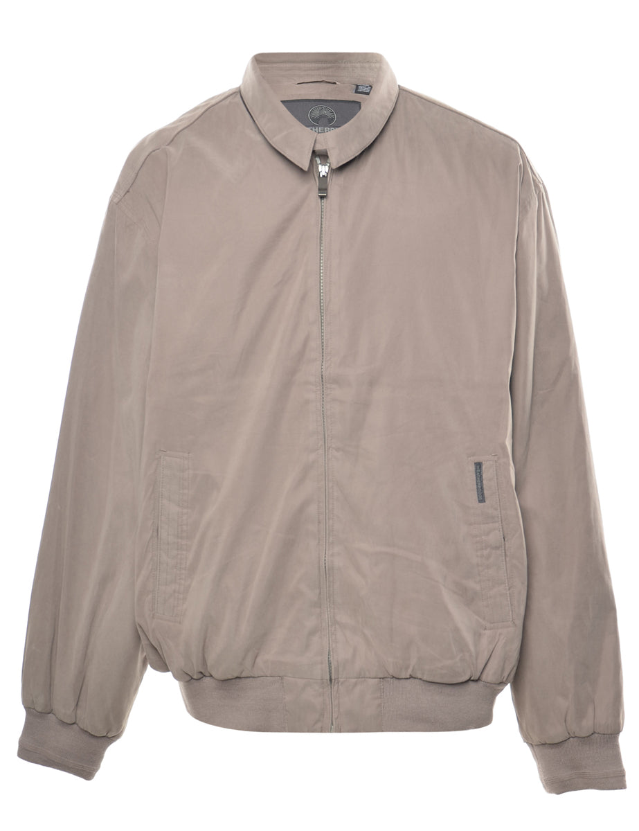 Weather Proof Zip-Front Light Brown Jacket - XL
