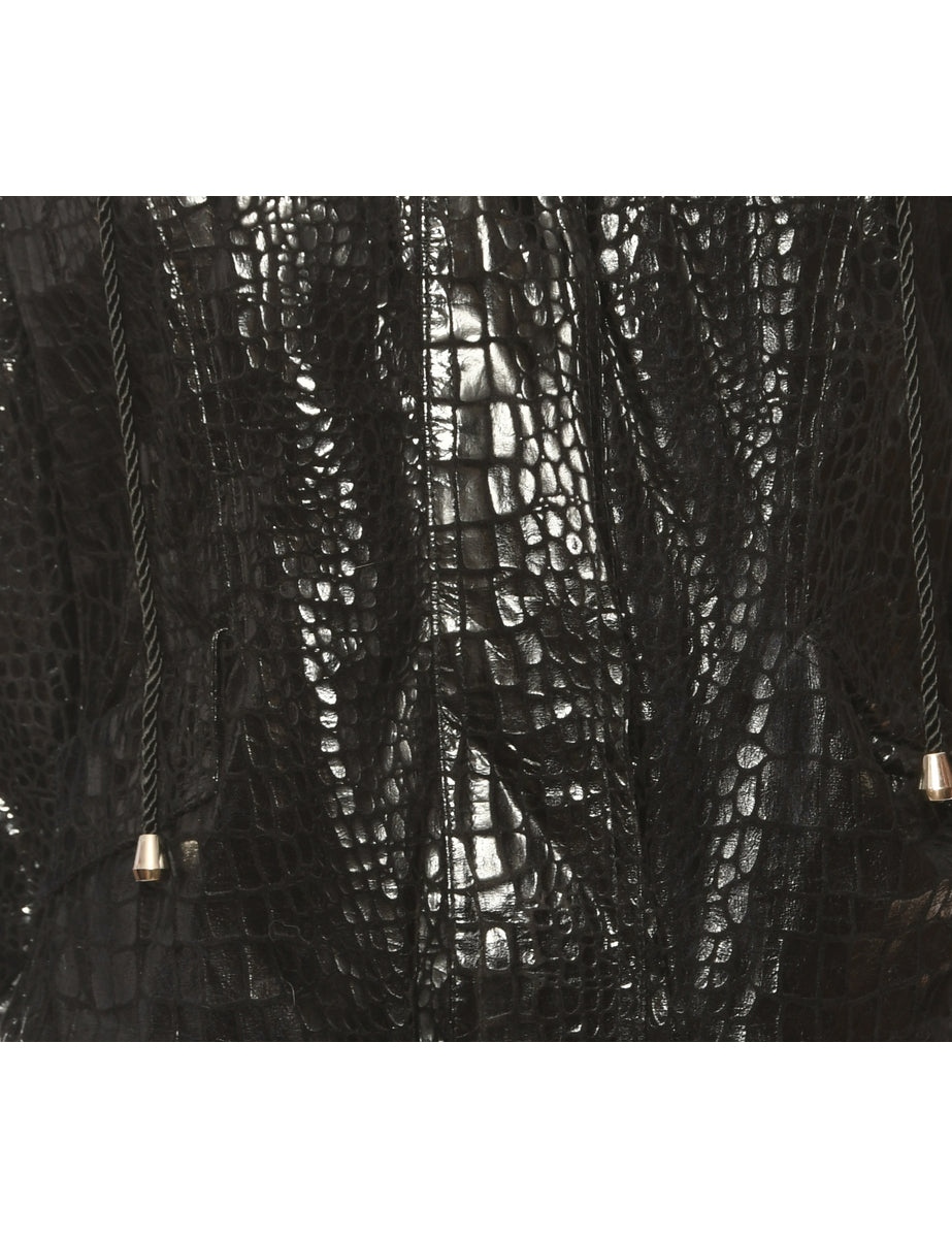 Animal Print Black Jacket - M