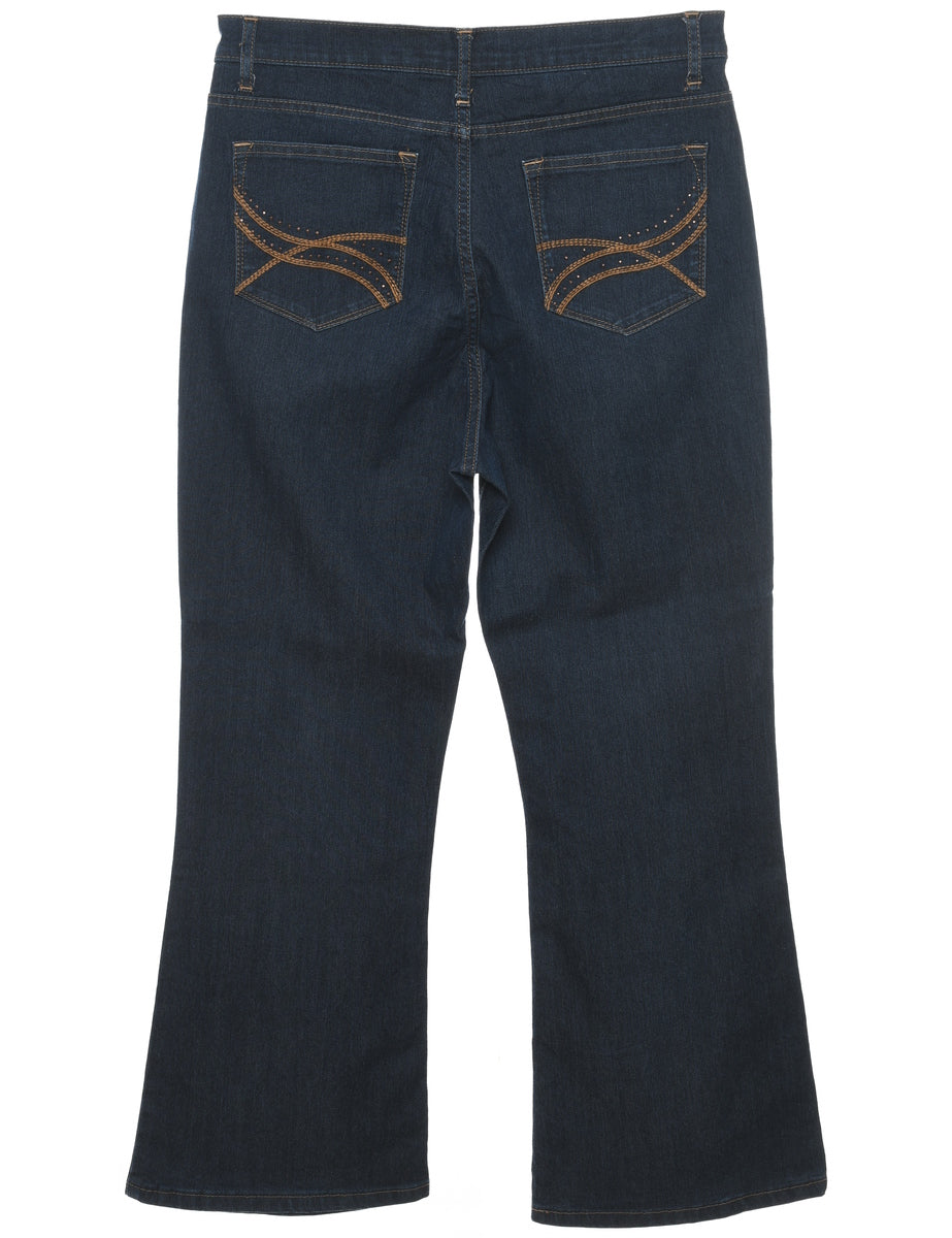 Boot Cut Lee Cropped Dark Wash Jeans - W32 L27