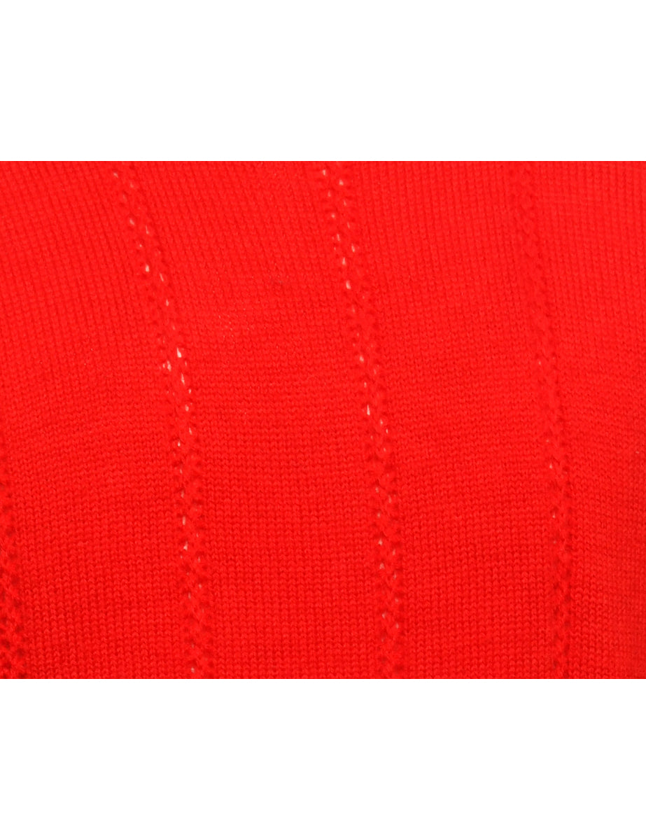 Red Long Sleeved Jumper - M