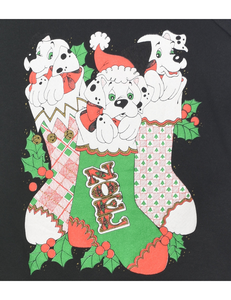 Noel Animal Design Christmas Sweatshirt - M