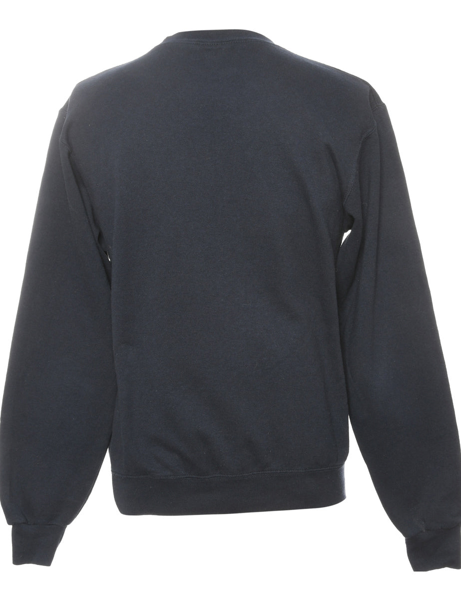 Navy Printed Sweatshirt - L