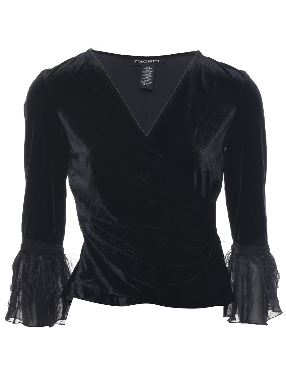 Velvet Fabric Evening Top - S