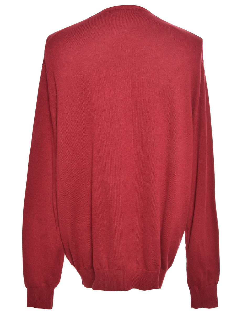 Maroon Van Heusen Argyle Jumper - L