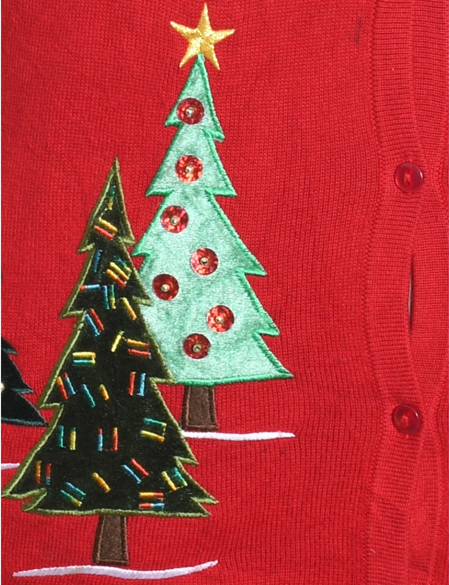 Christmas Tree Design Cardigan - M
