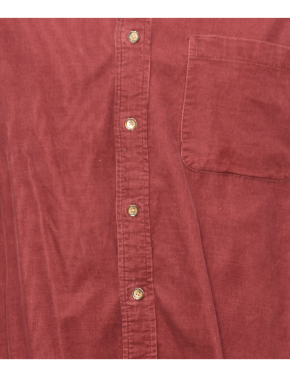 Corduroy Maroon Classic Shirt - M