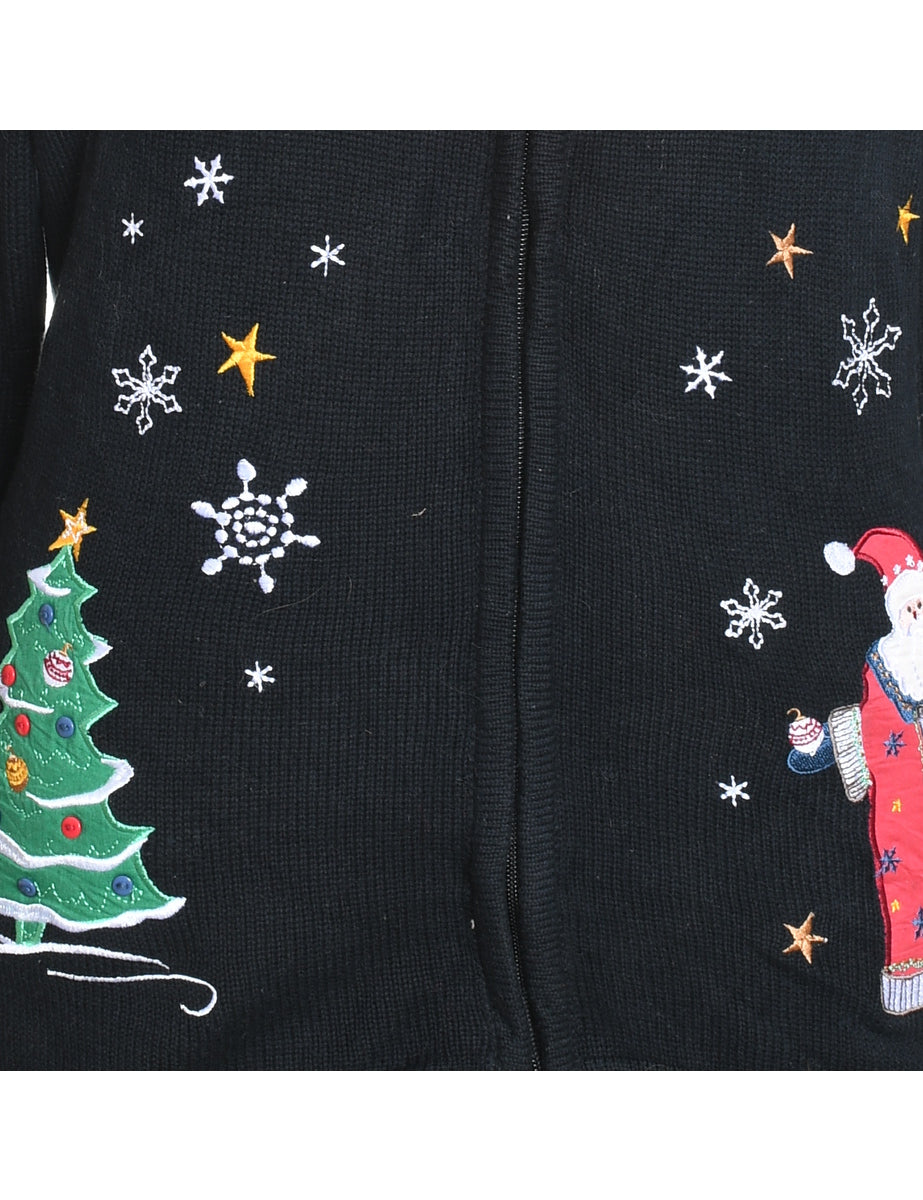 Santa Claus Christmas Cardigan - L