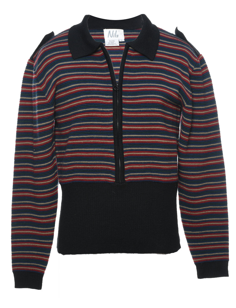 Multi-colour Striped Cardigan - M