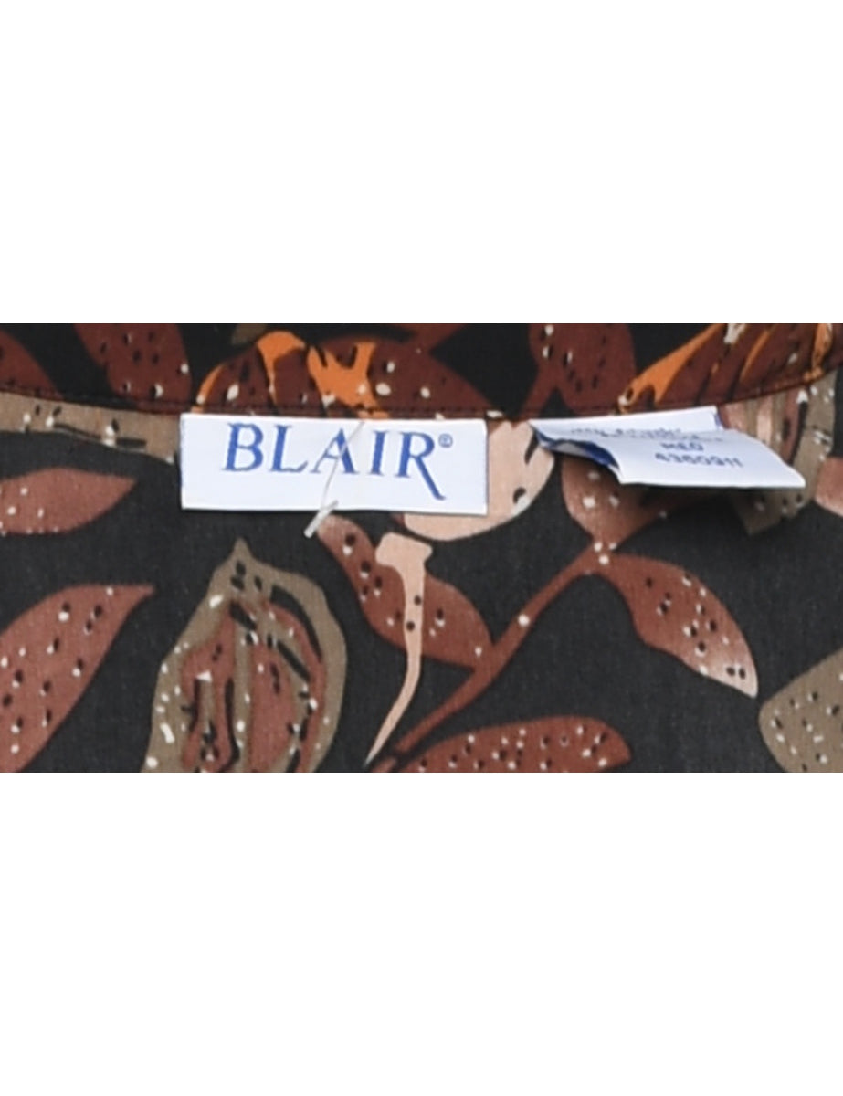 Floral Pattern Black & Orange Jacket - M