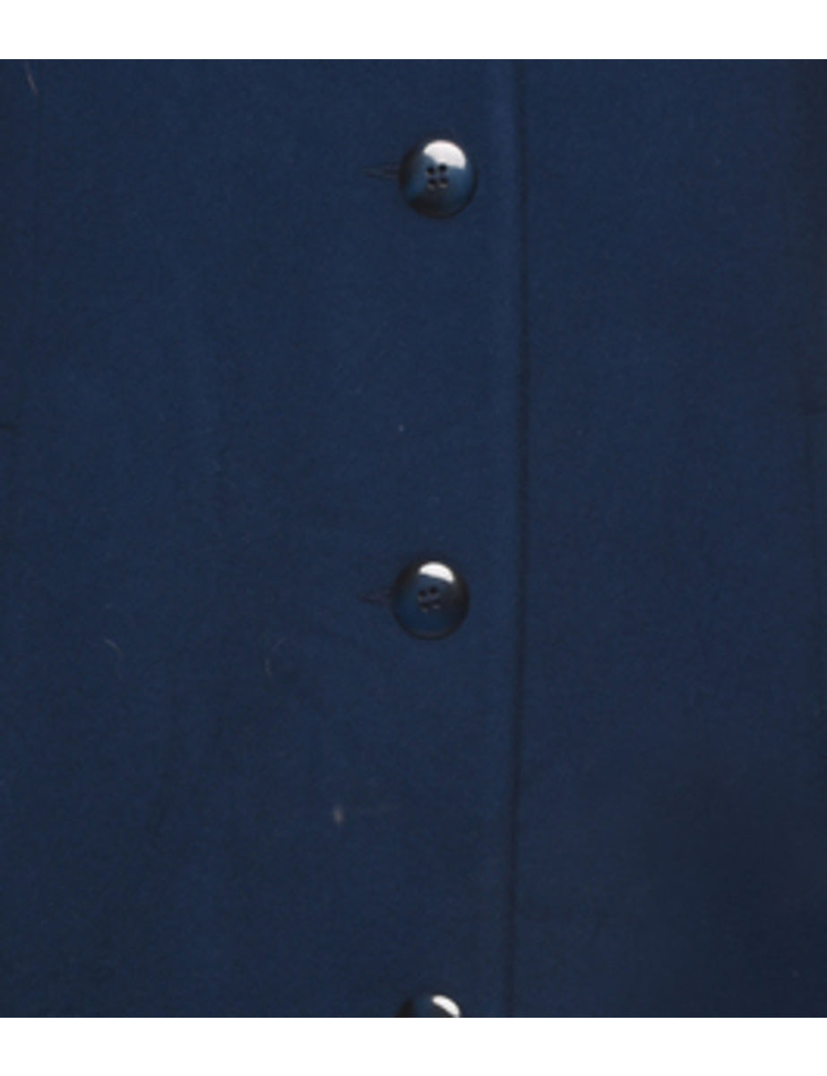 Single Breasted Wool Coat - M