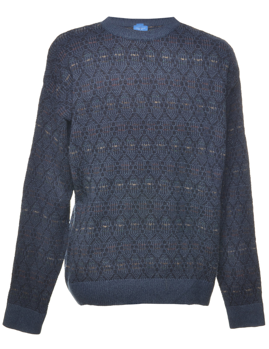 Long Sleeved Navy Jumper - L