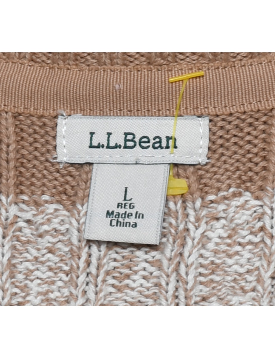 L.L. Bean Striped Cardigan - L