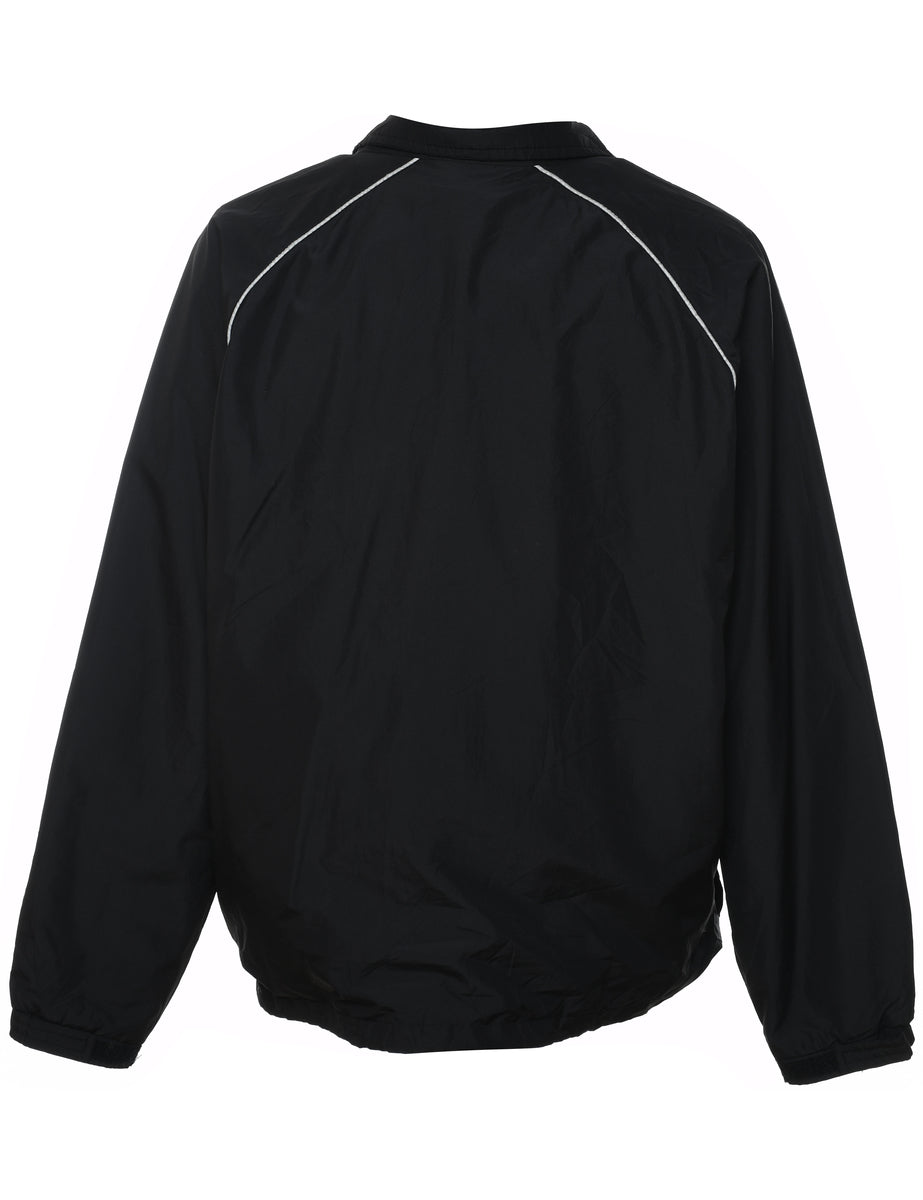 Black & White Zip-Front Nylon Jacket - L