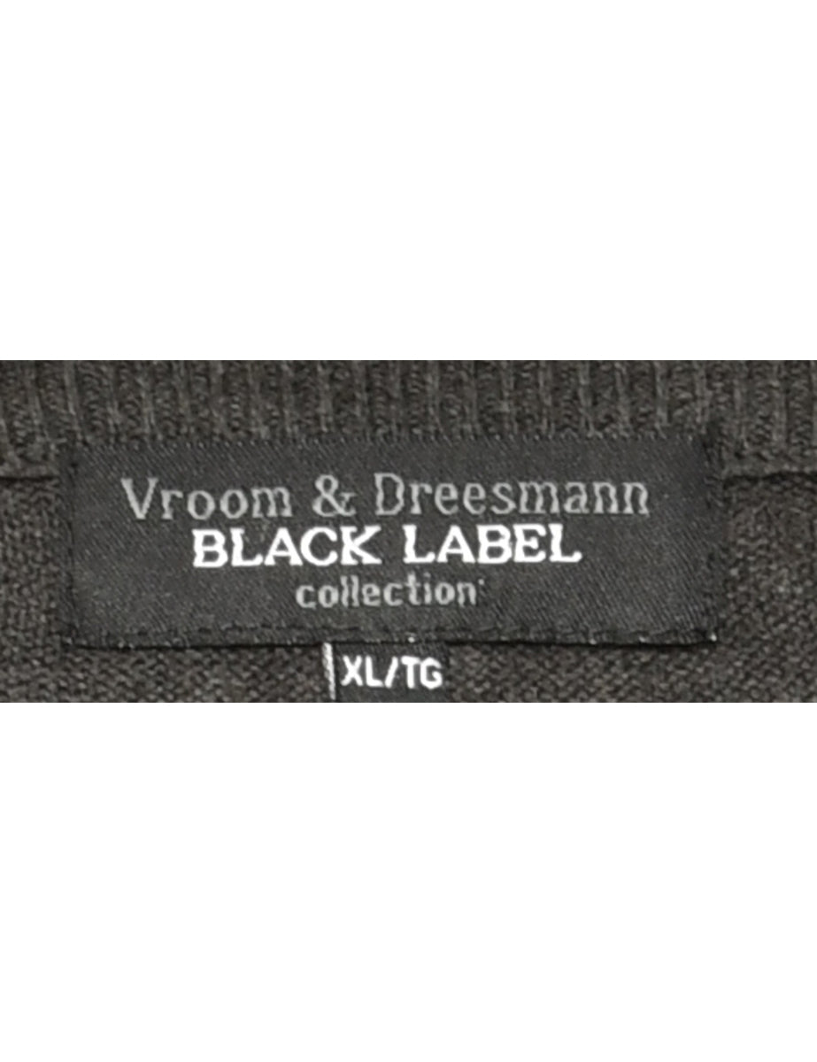 Argyle Black Jumper - XL