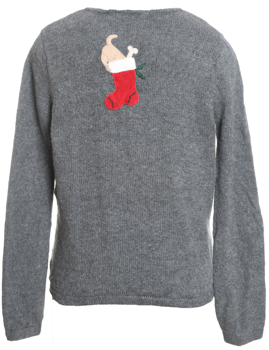 Cute Animal Print Christmas Cardigan - S